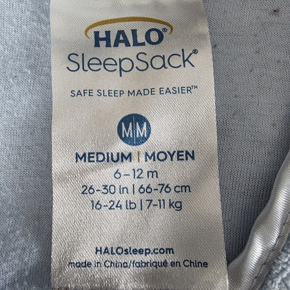 Halo SleepSack Baby Wearable Blanket Blue Dot Embossed Plush Size Medium 6-12M